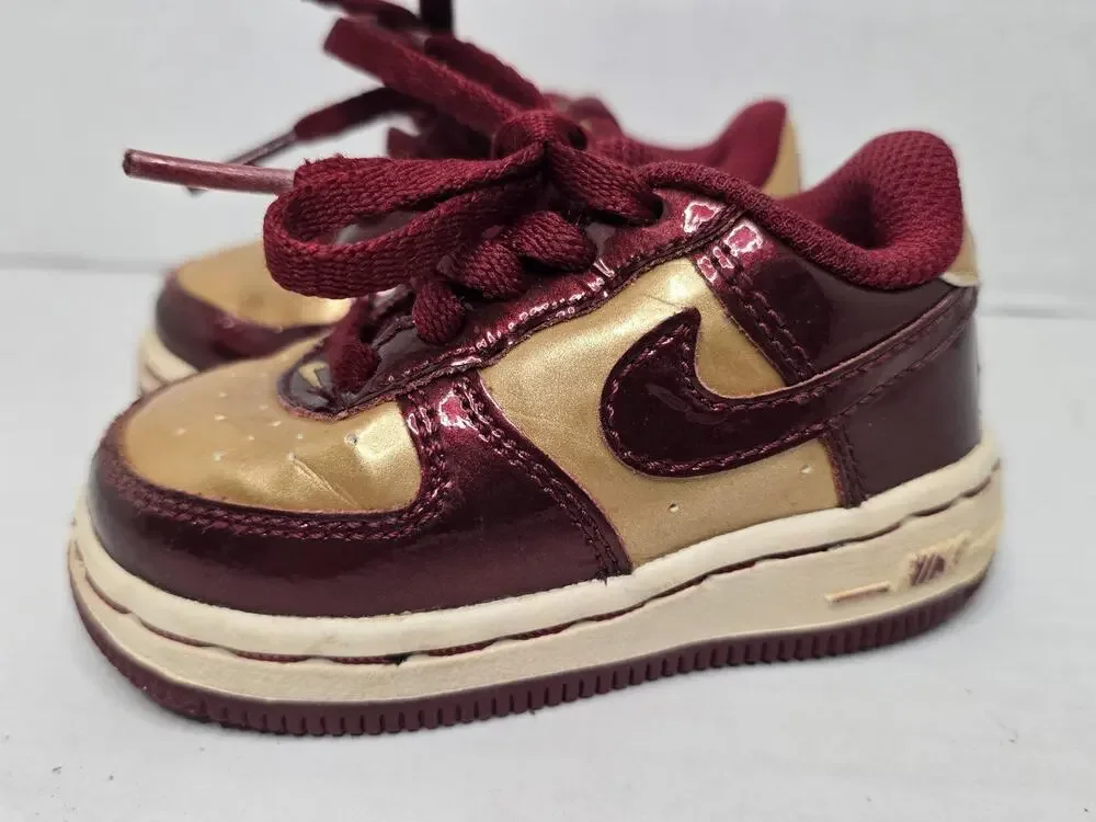 Nike Air Force 1 Low Fsu Toddler Size 4C Iron Man Red & Gold TD Shoes 314194-601